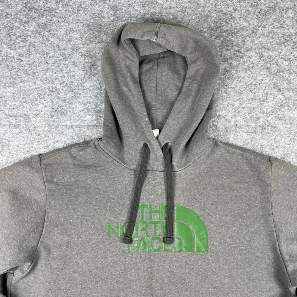 The North Face Hoodie Mens L Gray Green Half Dome Pullover Sweatshirt